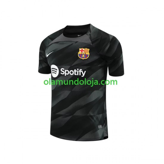 Camisola FC Barcelona Guarda-redes Homem Equipamento Segundo 2023-2024 Manga Curta